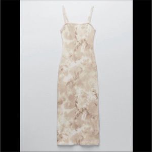 ZARA Tie-Dyed Ribbed MIDI Dress - Med